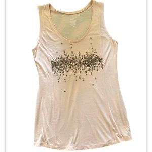 Mossimo Pale Pink Sequined Tank Top. Oversized Med. Very Stretchy!